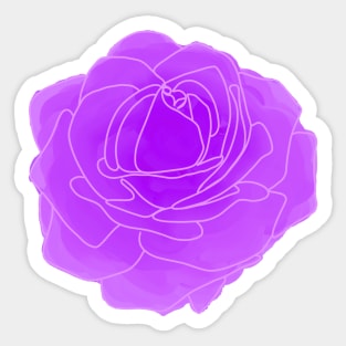 Purple Pop Art Rose Sticker